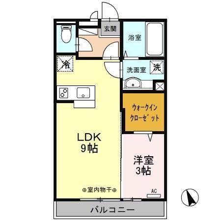 ヴェルドミール(1LDK/3階)の間取り写真