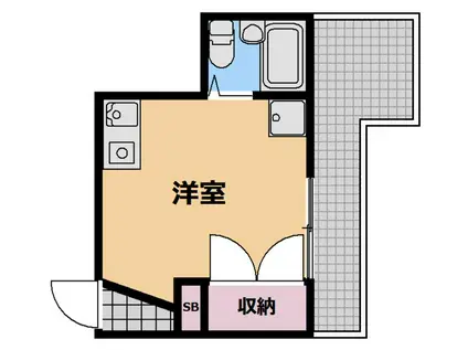 レジデンス安浦(ワンルーム/3階)の間取り写真