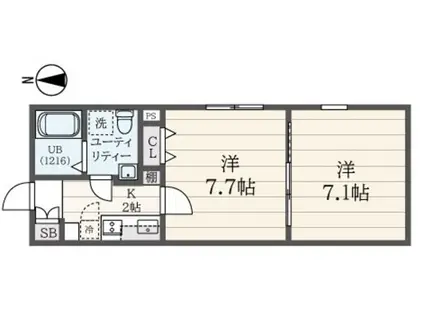 A LATO 西大井(2K/2階)の間取り写真