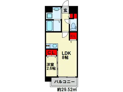 US RESIDENCE 門司港オーシャンテラス(1LDK/1階)の間取り写真