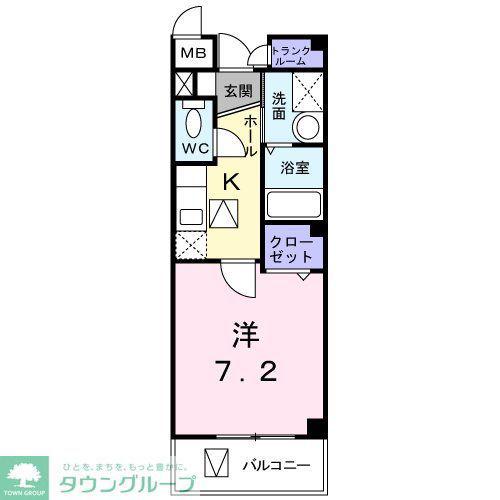 アビタシオン・M(1K/1階)の間取り写真
