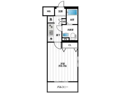 アゼスト調布(1K/4階)の間取り写真