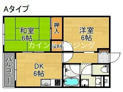 河波マンション(2DK/4階)の間取り写真