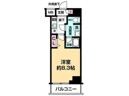 ARCOBALENO KANAMACHIII(1K/10階)の間取り写真