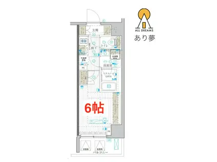 ブライズ吉野町(1K/7階)の間取り写真