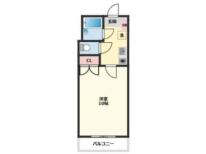 ロイヤル船橋(1K/3階)の間取り写真
