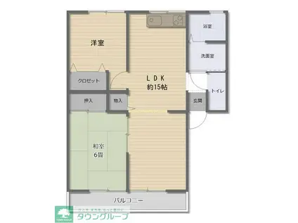 シティハイム立川(2LDK/1階)の間取り写真