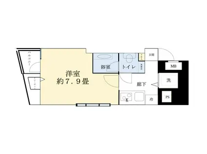 SINーCITY中野(1K/4階)の間取り写真