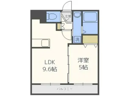 DOLCE VITA GAKUENMAE(1LDK/3階)の間取り写真