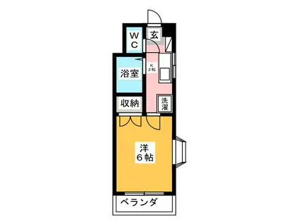 兼本マンション(1K/3階)の間取り写真