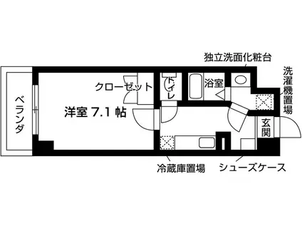 菱屋西山帽子館(1K/4階)の間取り写真
