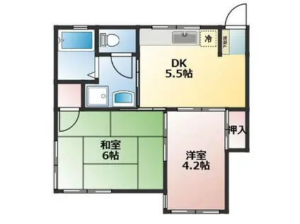 大木ハイツ(2DK/2階)の間取り写真