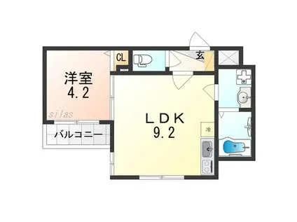 七道ハウス(1LDK/3階)の間取り写真