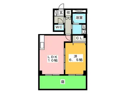 シャイニングスター A棟(1LDK/1階)の間取り写真