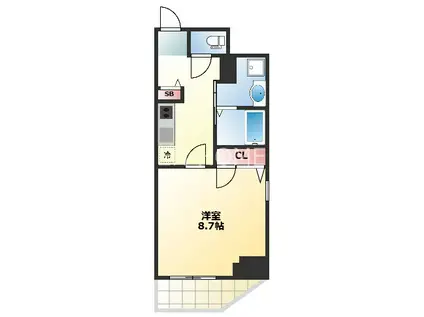 GRANPINO内淡路(1K/12階)の間取り写真