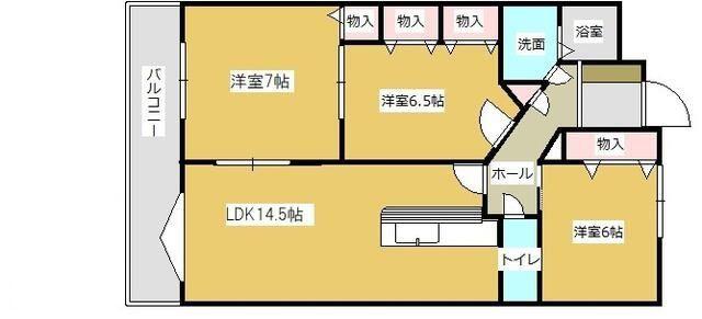 レイ・ブリック若園(3LDK/3階)の間取り写真