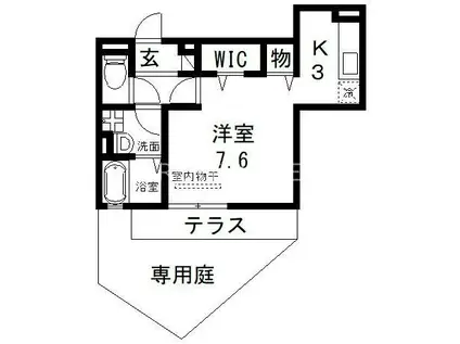 セレナヴィラ下小阪W(1K/1階)の間取り写真