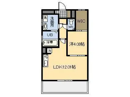 アムール・ソレオ(1LDK/3階)の間取り写真