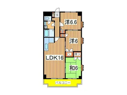 ランドフォレスト天王台1(3LDK/2階)の間取り写真