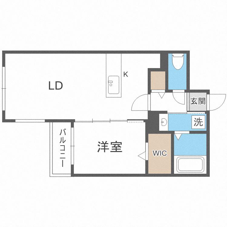 CARRERA行啓通(1LDK/3階)の間取り写真