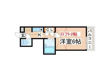 パレス苦竹(1K/1階)の間取り写真