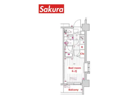 グランドガーラ横浜(1K/5階)の間取り写真