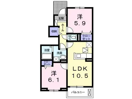グレイス新(2LDK/1階)の間取り写真