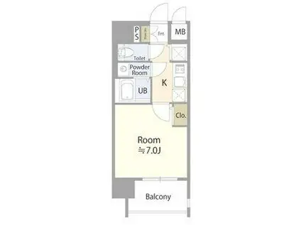 エスリード千種パークフロント(1K/2階)の間取り写真