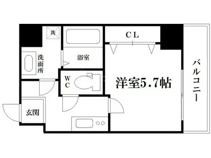 ブルー西長堀(1K/6階)の間取り写真