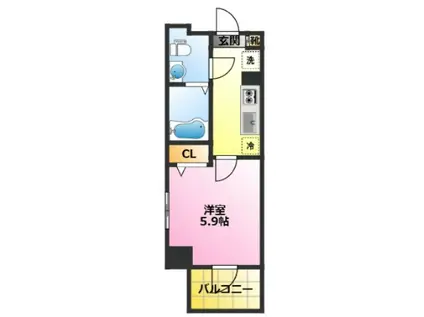 ザ・プレシャス武蔵小杉(1K/4階)の間取り写真