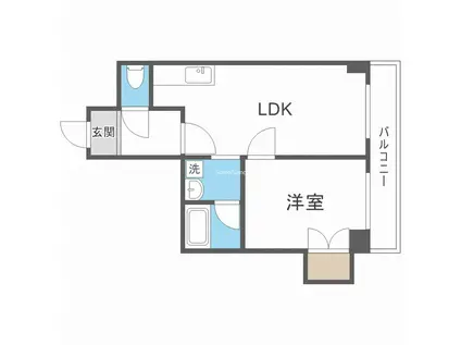 ラパンジール恵美須II(1LDK/3階)の間取り写真