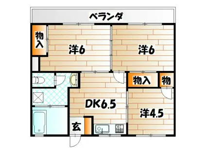 E-LUX小芝(3DK/3階)の間取り写真