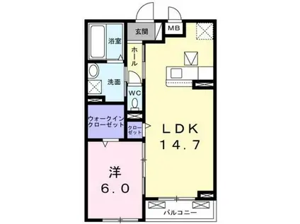 プレステージ(1LDK/1階)の間取り写真