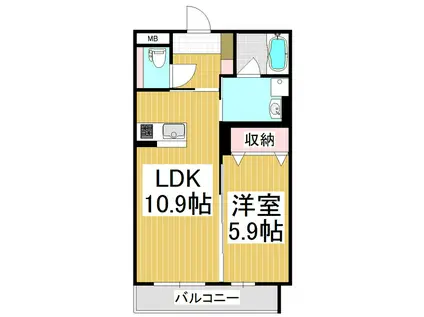 EXCEL COURT M(1LDK/1階)の間取り写真