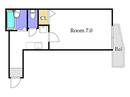 アドヴァンス南方(1K/1階)の間取り写真