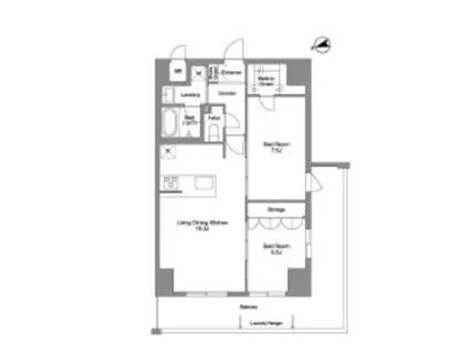 プリマステラ(2LDK/8階)の間取り写真