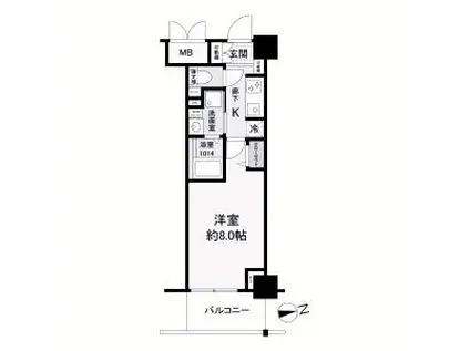 ブランシエスタ明石(1K/2階)の間取り写真