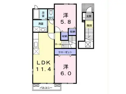 サンモール・N III(2LDK/2階)の間取り写真
