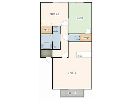 ビューレジデンス永良(2LDK/2階)の間取り写真