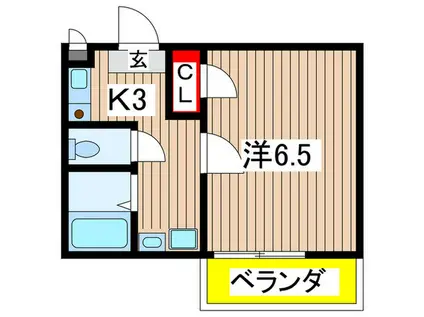 ベルコートエザワ(1K/3階)の間取り写真