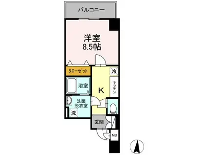 GLANPIA グランピア(1K/6階)の間取り写真