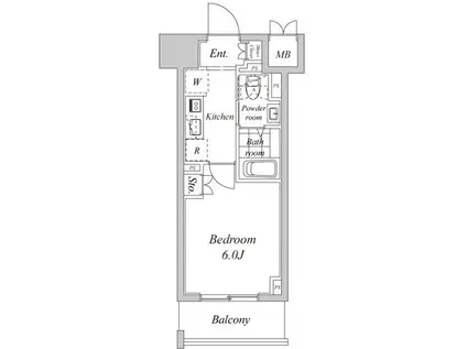 プラウドフラット神楽坂II(1K/3階)の間取り写真