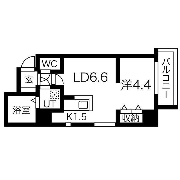 カンナスプレイド(1LDK/4階)の間取り写真