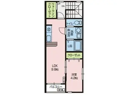 フェリス(1LDK/2階)の間取り写真