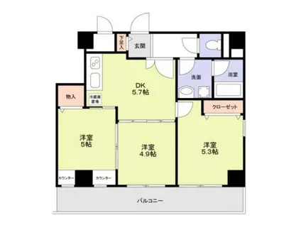 サークビルズ(2LDK/10階)の間取り写真