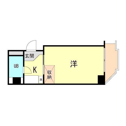 アクティ甲南(1K/5階)の間取り写真