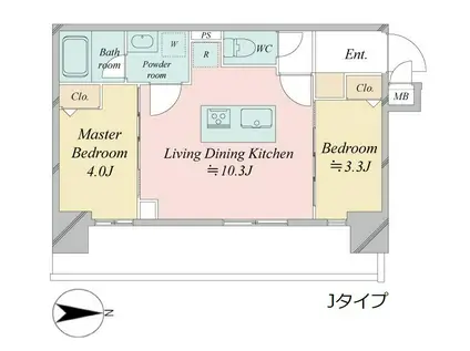 ドゥーエ王神(2LDK/2階)の間取り写真
