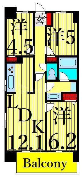 レジディア南千住(3LDK/5階)の間取り写真