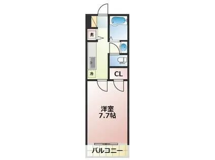 パレイシャル生駒III(1K/3階)の間取り写真