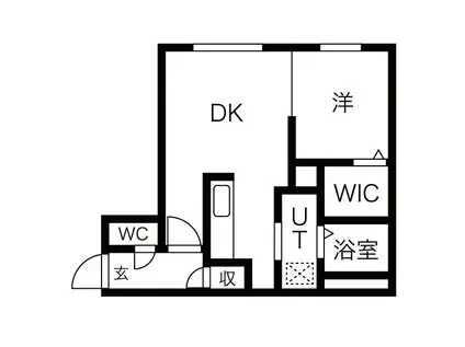 サンヴィレッジ琴似II(1LDK/2階)の間取り写真